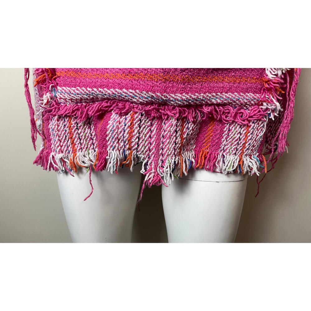 JEN'S PIRATE BOOTY FRINGE BOHO PINK BLANKET HOODIE M/L - Picture 7 of 10